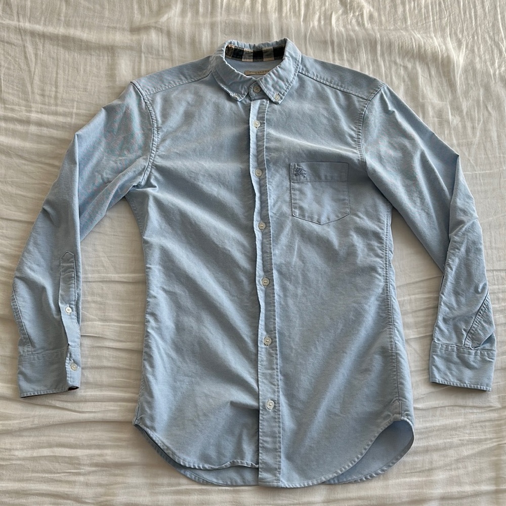 Burberry Button Down Shirt Blue Men size XS